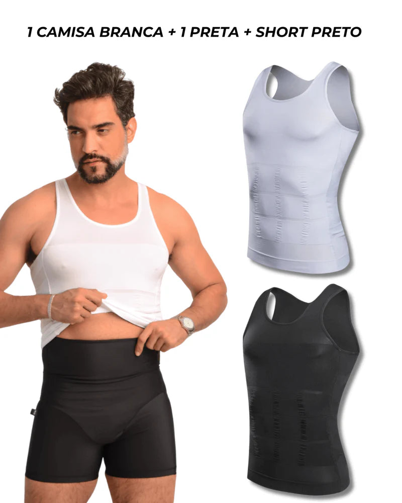 Kit Combo de Compressão 2 Camisas + 1 Short Fit Shape Pro®