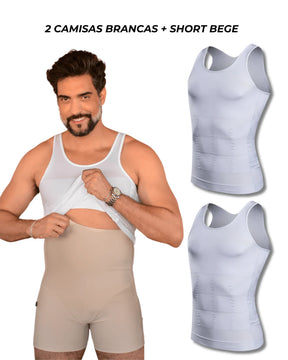 Kit Combo de Compressão 2 Camisas + 1 Short Fit Shape Pro®